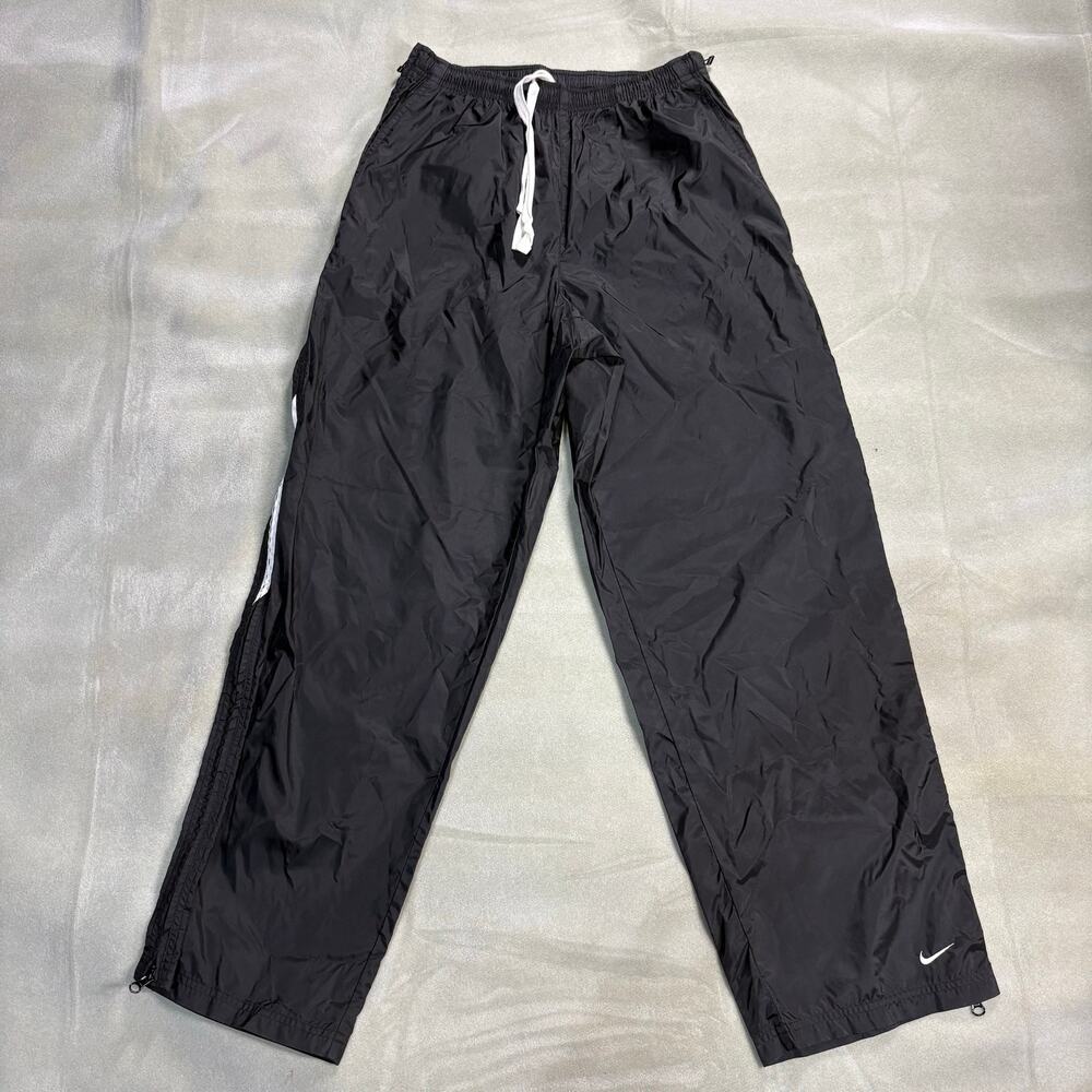 Nike Tear Away Track Pants Mens L Black Full Zip Side Snap Basketball Warm Up